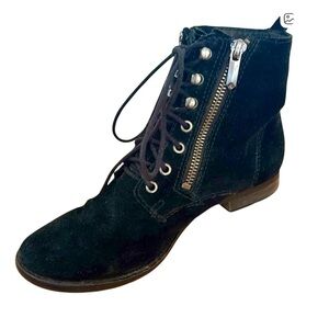Sam Edelman Black Suede Zipper Booties Size 6